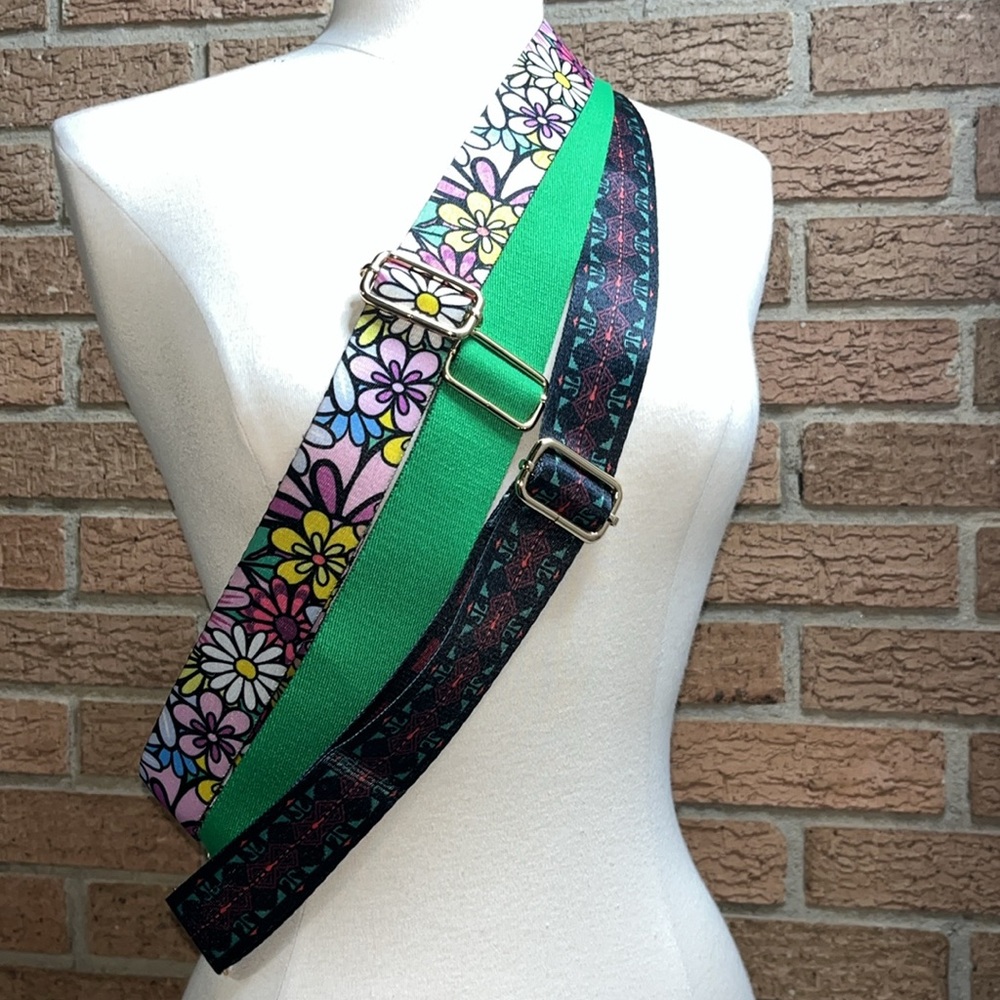 Floral and Green Women's Bag Strap